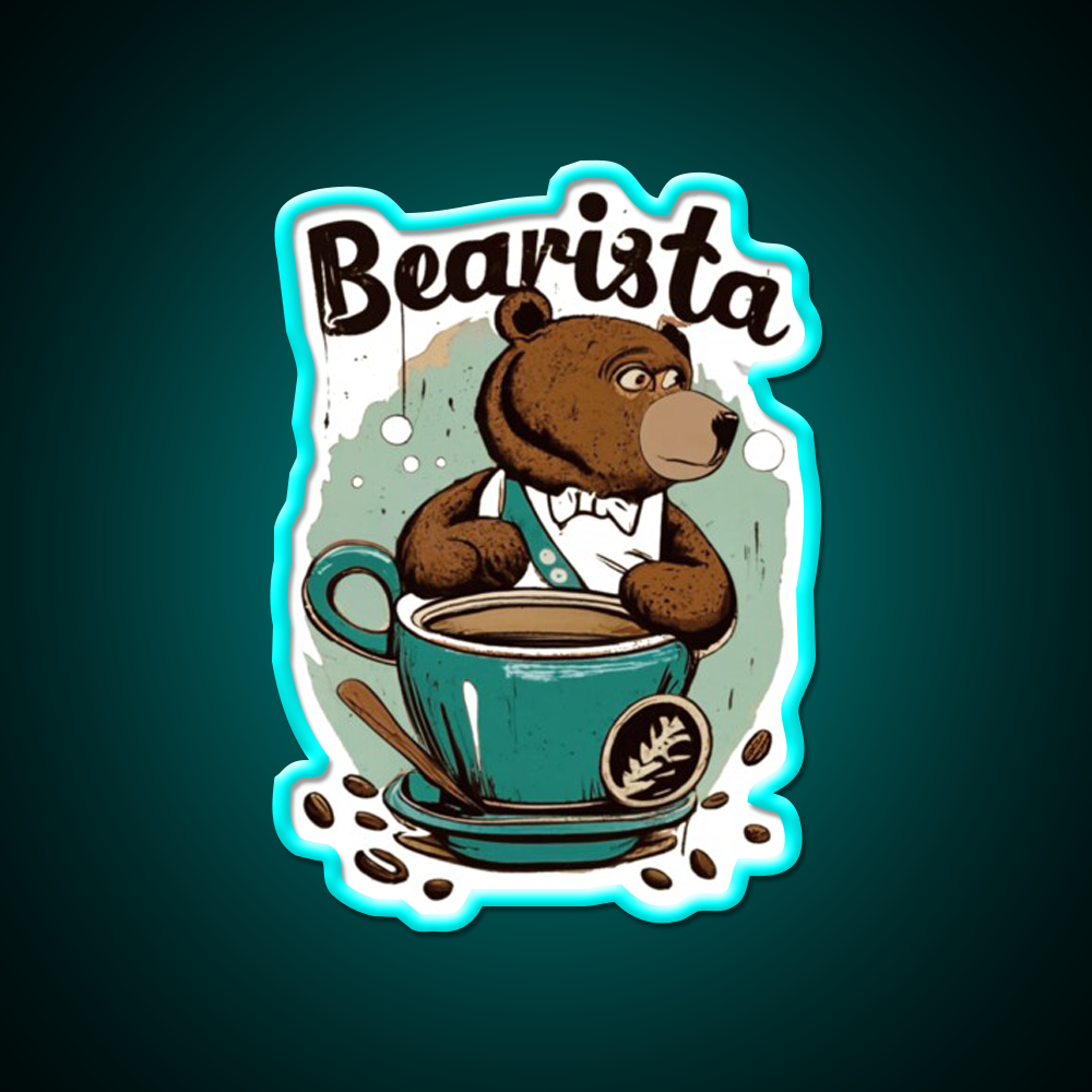 Bearista Cafe Led Neon Sign Espresso Bar Art Rgb Color