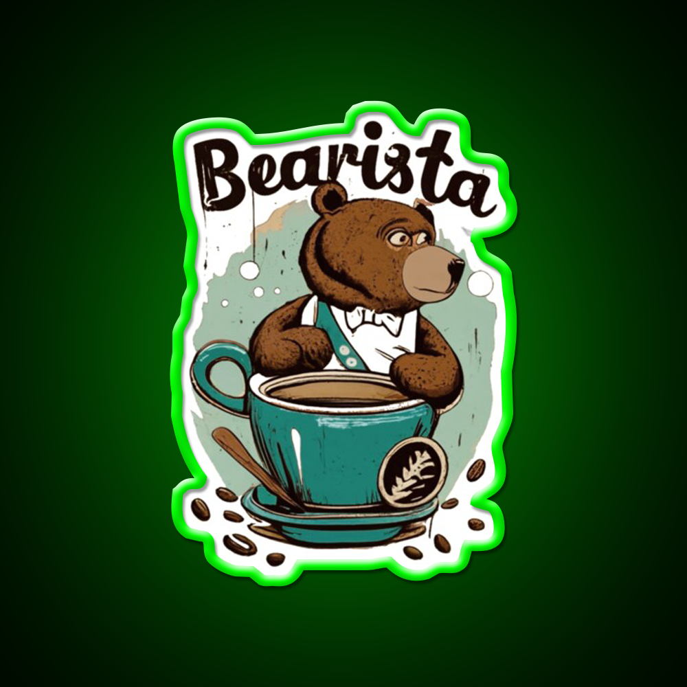 Bearista Cafe Led Neon Sign Espresso Bar Art Rgb Color