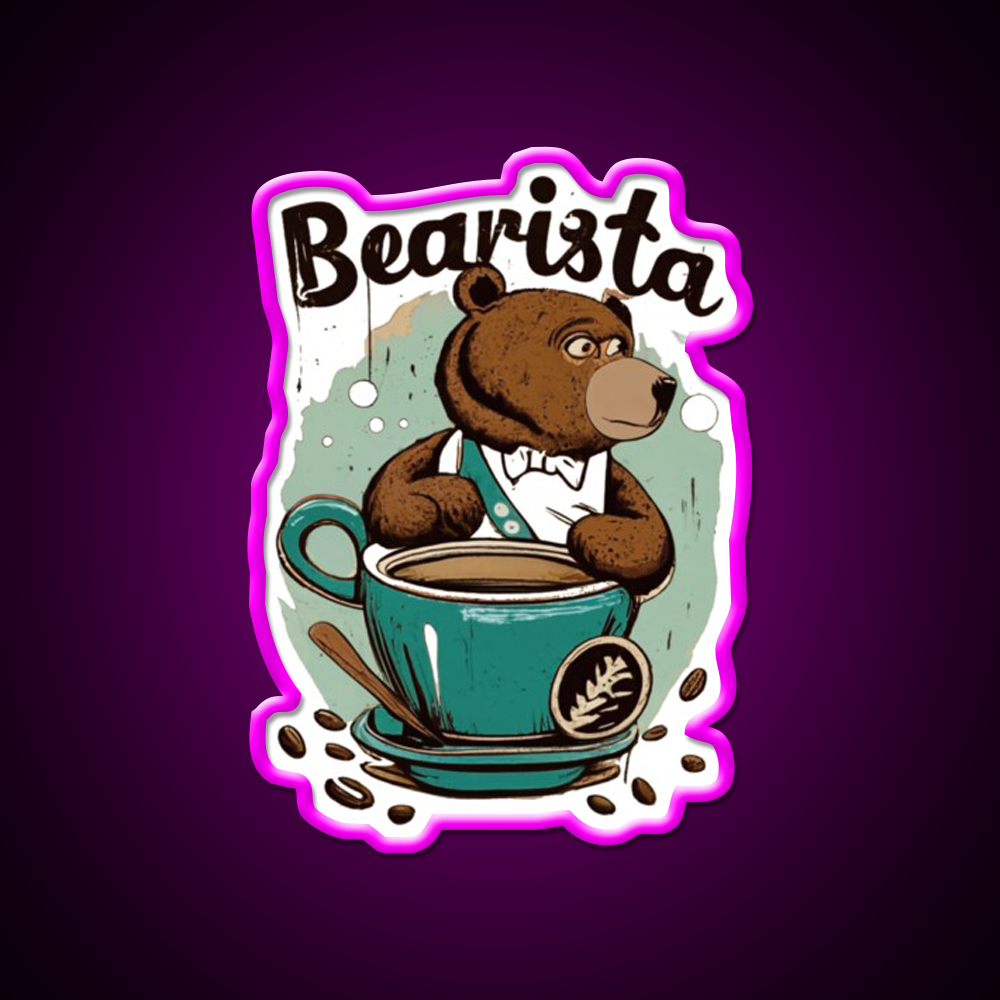 Bearista Cafe Led Neon Sign Espresso Bar Art Rgb Color