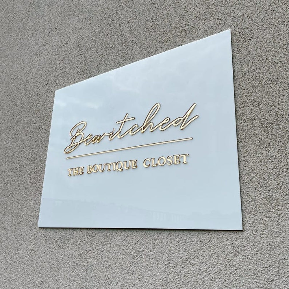 Bearitched Acrylic Business Logo Sign