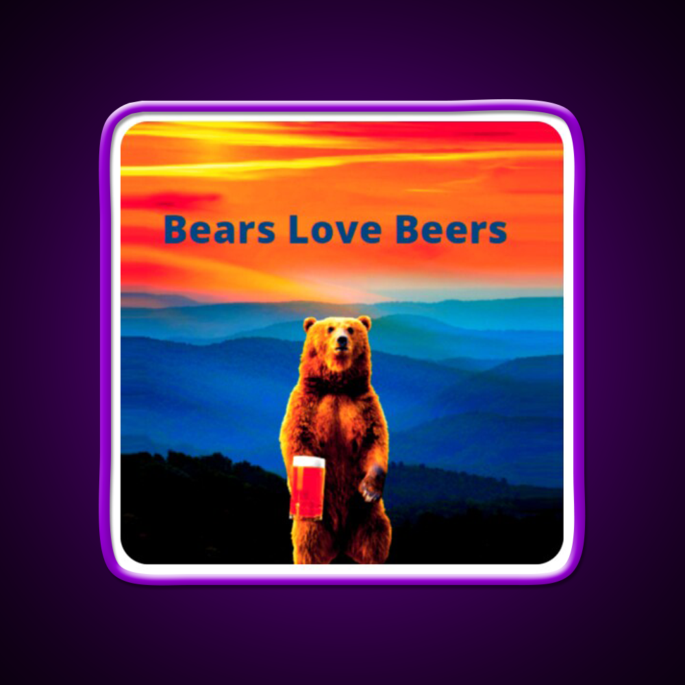 Bears Love Beers Beer Bar Decor Led Neon Sign Rgb Color - LED neon sign view 9