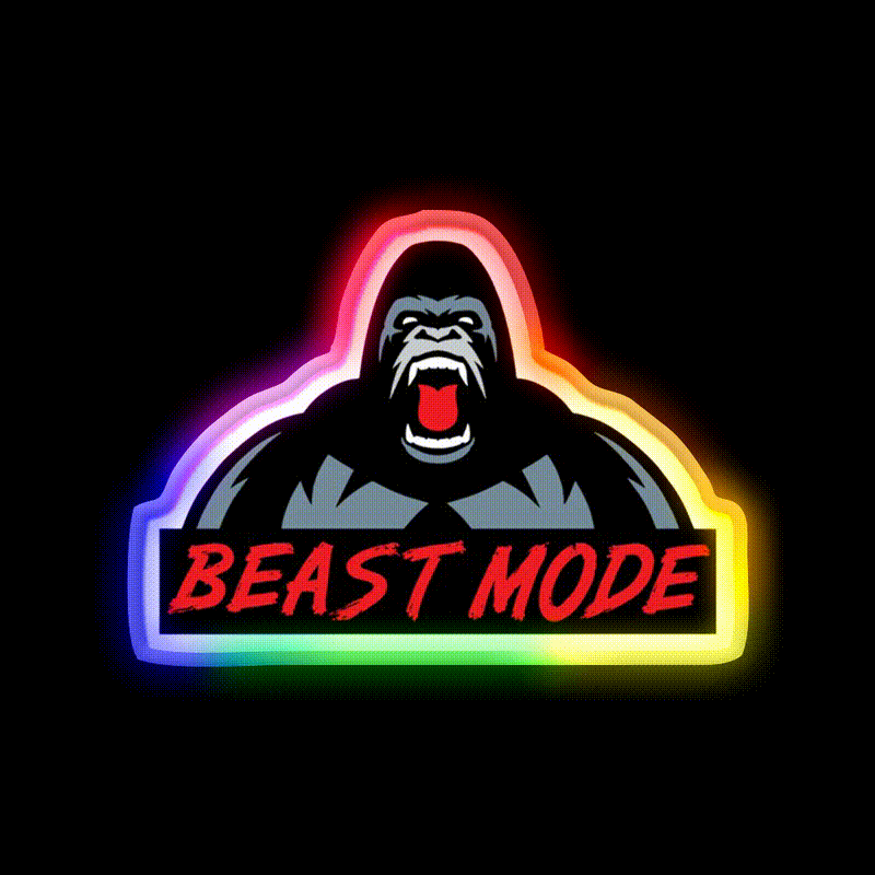 Beast Mode Gym Fitness Gorilla Gym Fitness Led Neon Sign Rgb Color