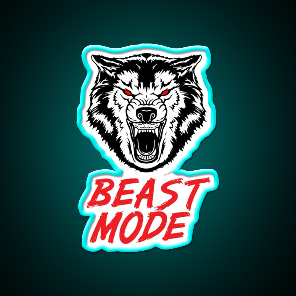 Beast Mode Gym Fitness Wolf Gym Fitness Led Neon Sign Rgb Color