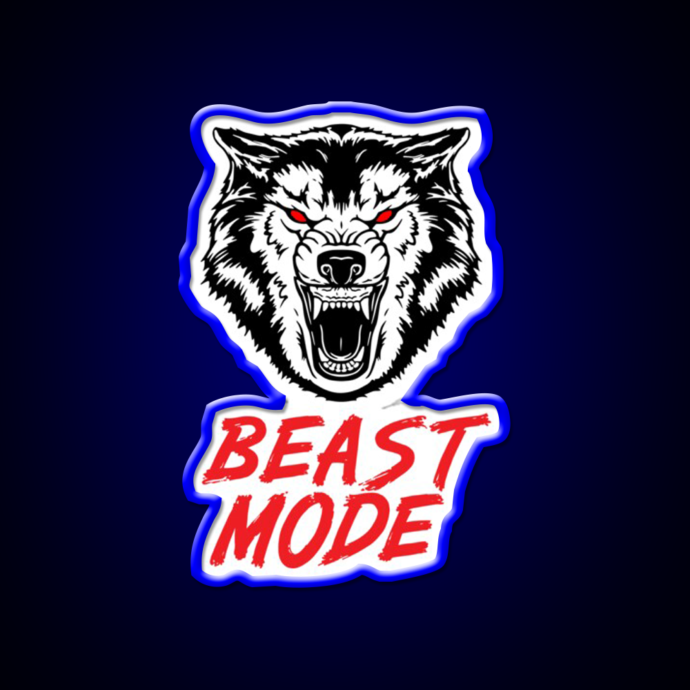 Beast Mode Gym Fitness Wolf Gym Fitness Led Neon Sign Rgb Color