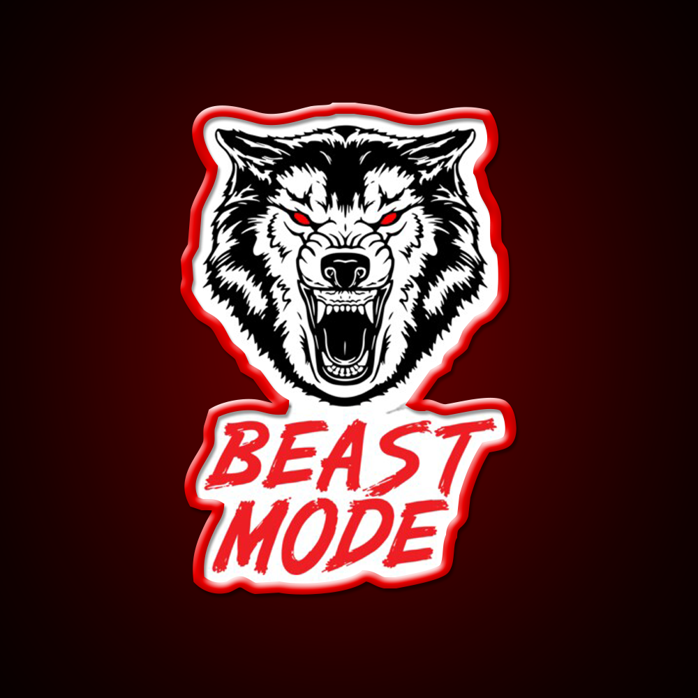 Beast Mode Gym Fitness Wolf Gym Fitness Led Neon Sign Rgb Color
