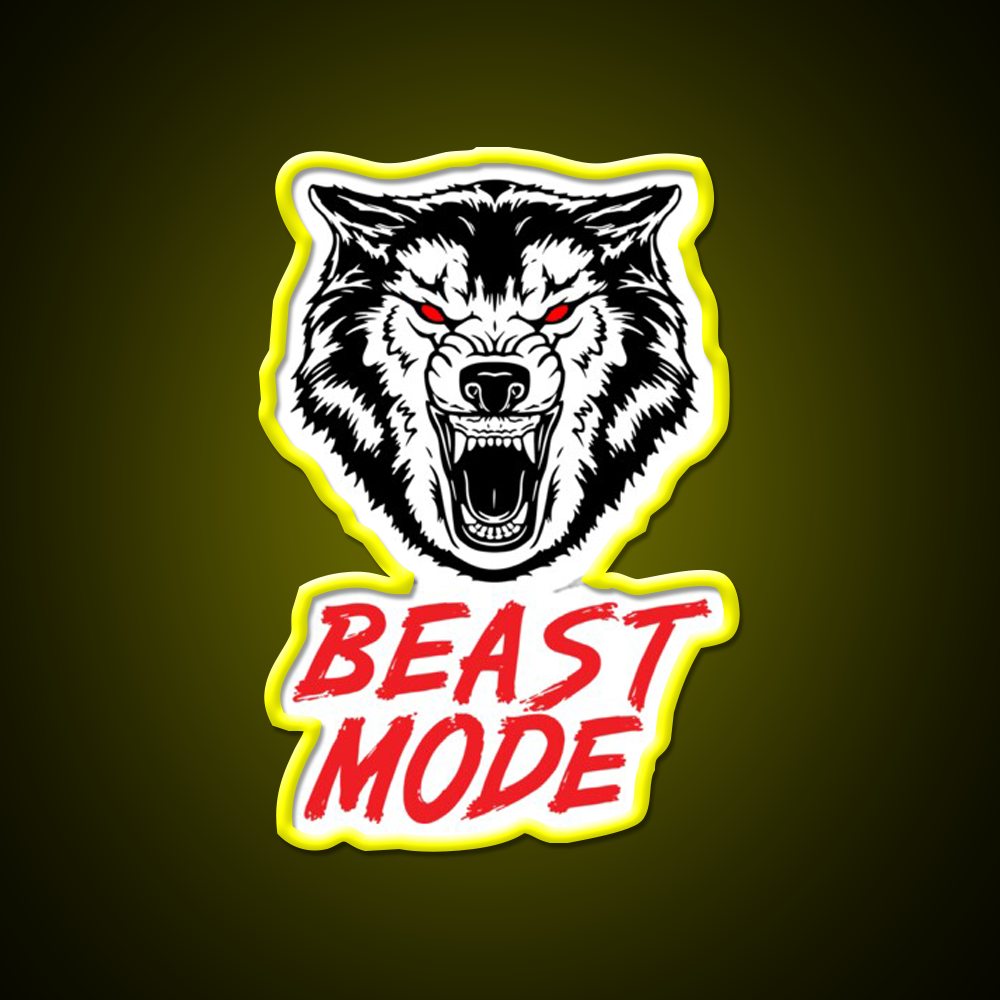 Beast Mode Gym Fitness Wolf Gym Fitness Led Neon Sign Rgb Color