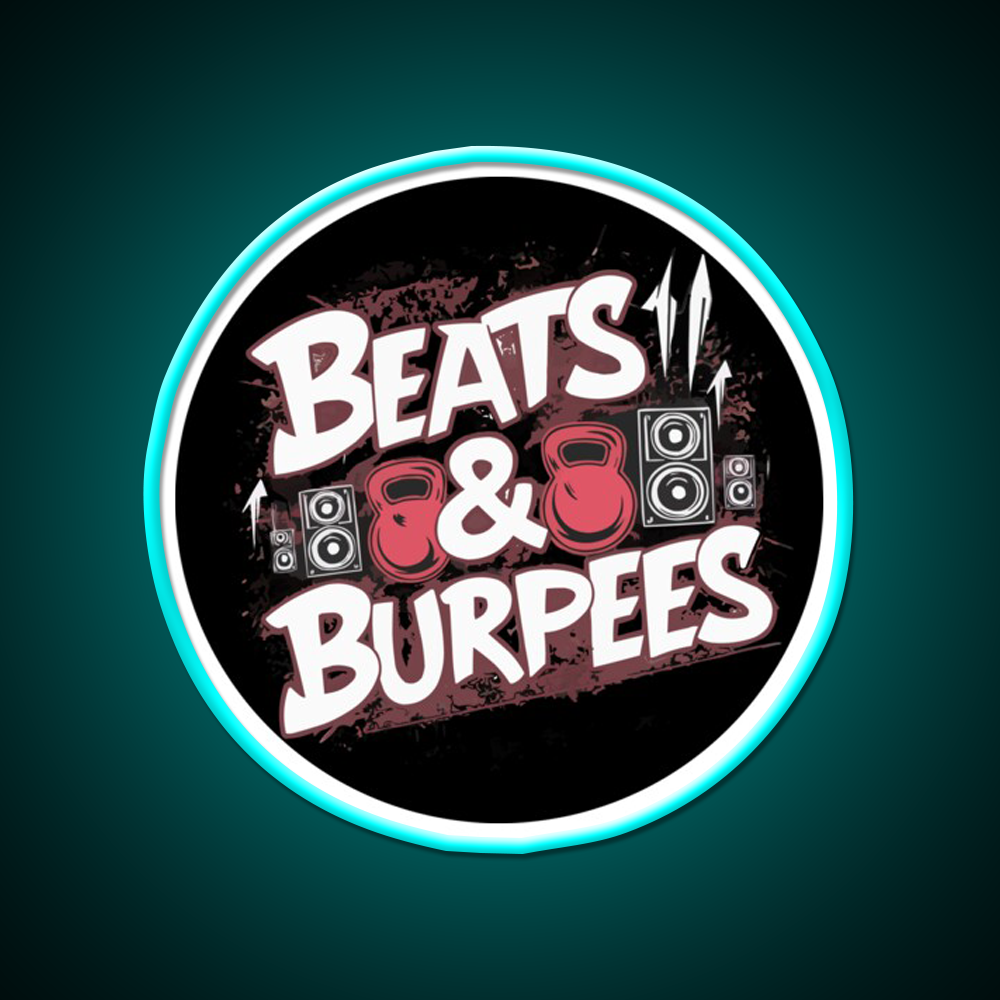 Beats And Burpees Gym Fitness Led Neon Sign Rgb Color