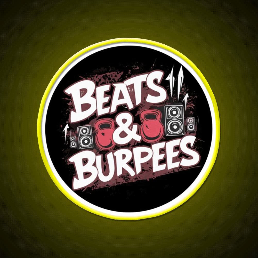Beats And Burpees Gym Fitness Led Neon Sign Rgb Color