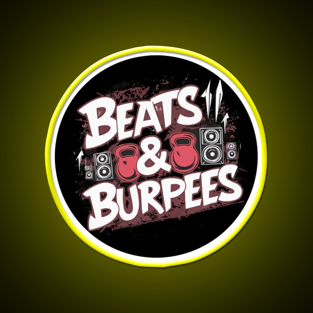 Beats And Burpees Gym Fitness Led Neon Sign Rgb Color