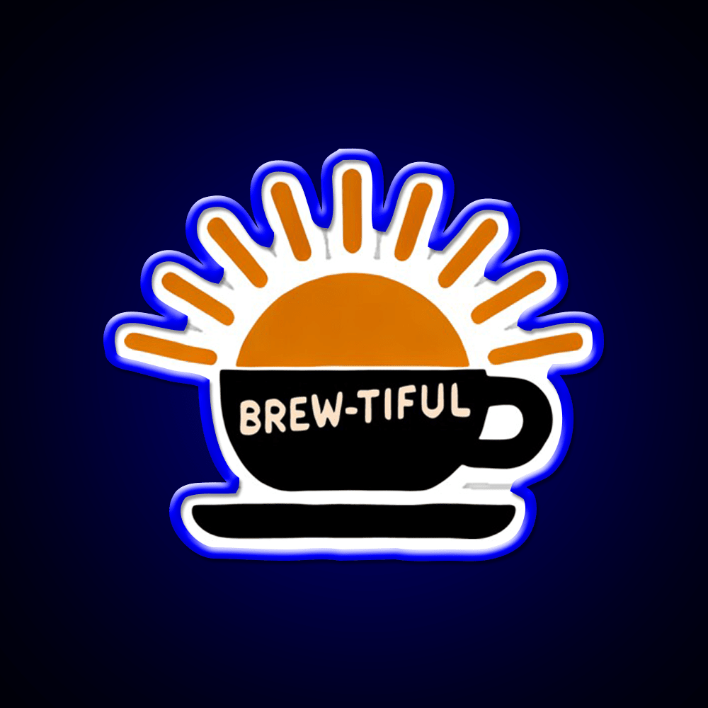 Beautiful Brew Tiful Morning Cafe Led Neon Sign Espresso Bar Art Rgb Color - Shineneon