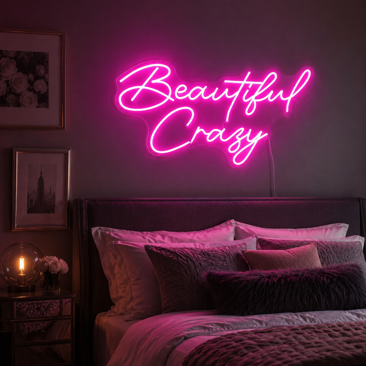 Beautiful Crazy LED Neon Sign - 03 Real Lifestyle Scene