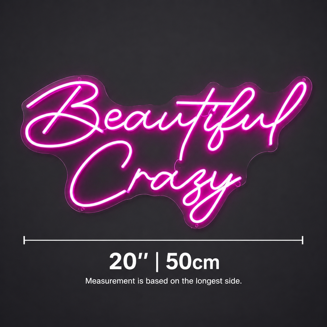 Beautiful Crazy LED Neon Sign - 04 Size Image