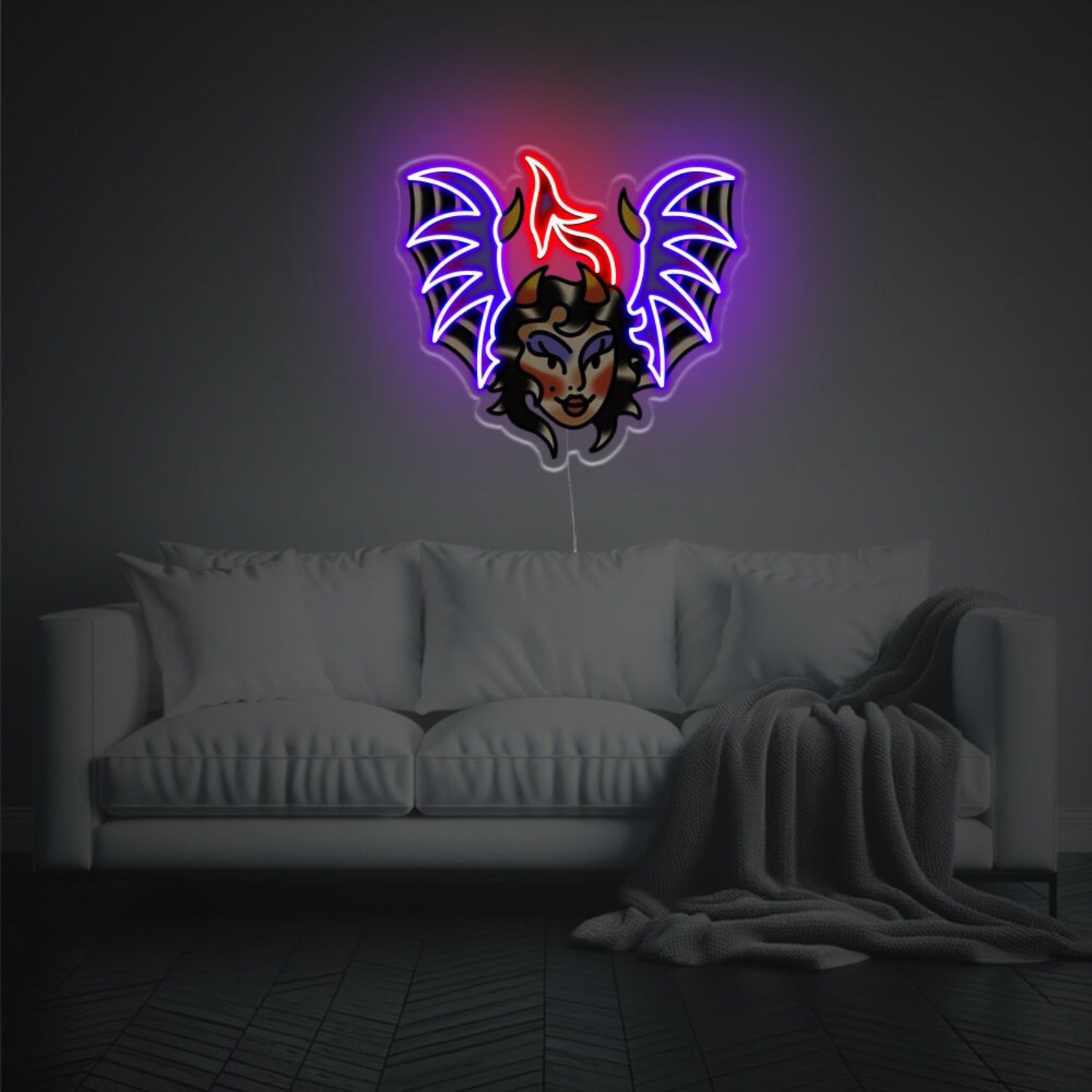 Beautiful Female Evil Led Neon Acrylic Artwork | Shineneon