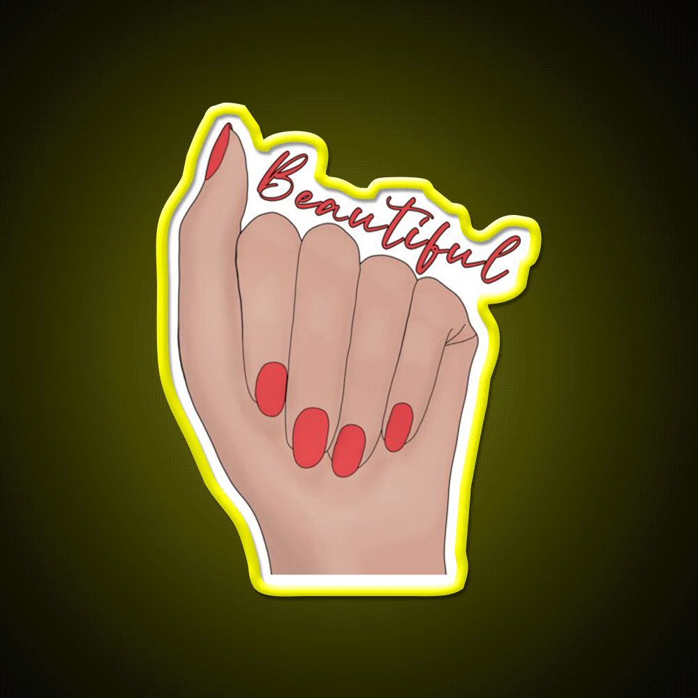 Beautiful Nail Salon Led Neon Sign Rgb Color - Custom LED neon sign front view