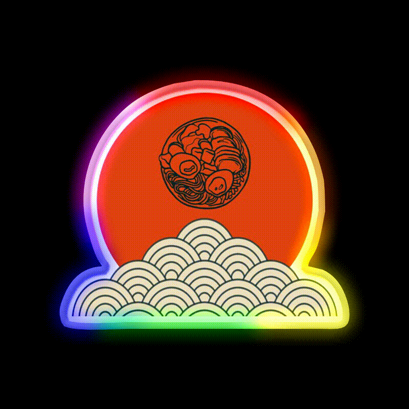 Beautiful Ramen Pieces Design Led Neon Sign Chinese Food Rgb Color