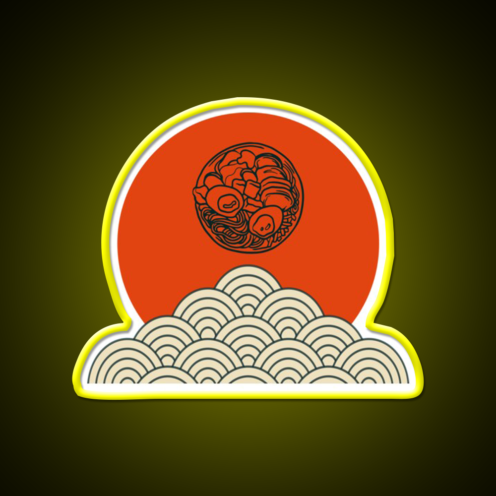 Beautiful Ramen Pieces Design Led Neon Sign Chinese Food Rgb Color