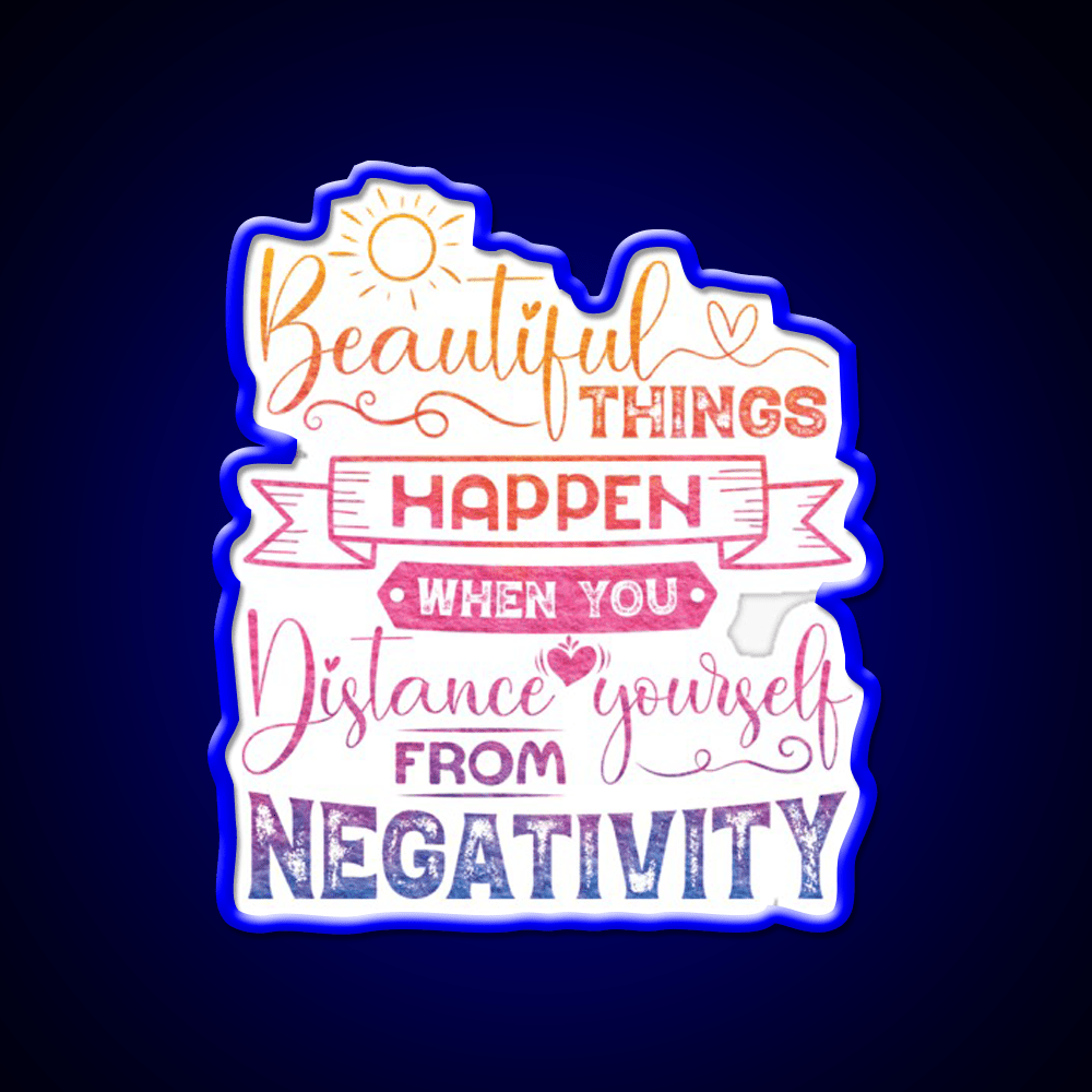Beautiful Things Happen When You Distance Yourself Yoga Led Neon Sign Rgb Color - Shineneon