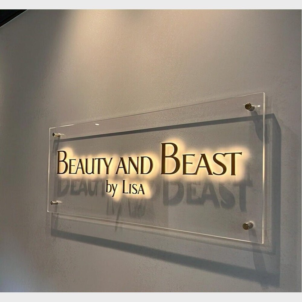 Beauty And Beast Acrylic Business Logo Sign - Shineneon