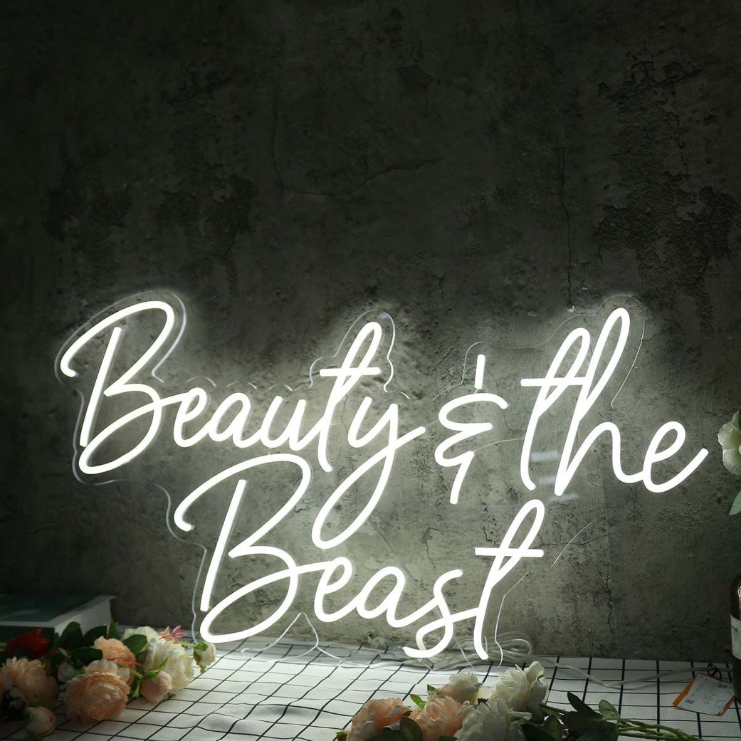 Beauty And The Beast White Led Neon Sign - Shineneon
