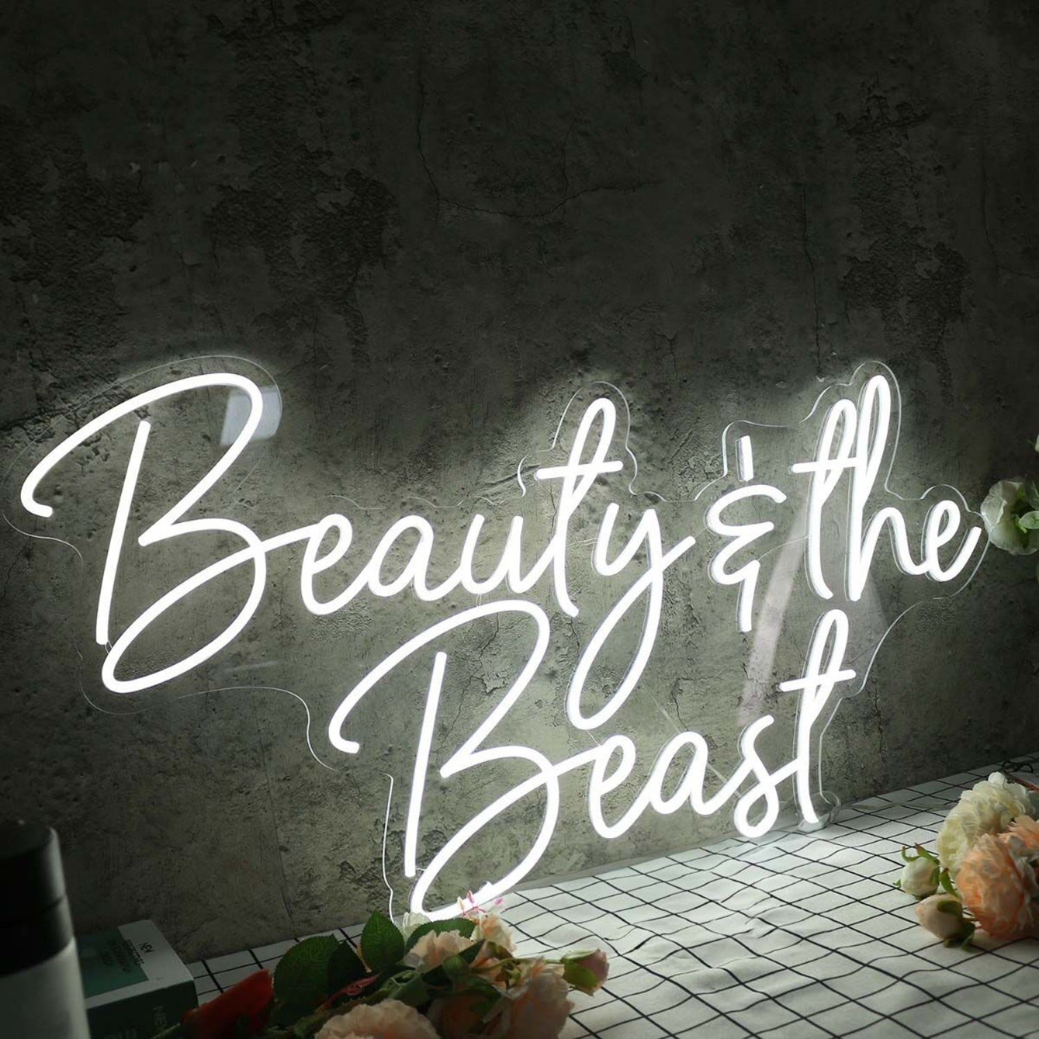 Beauty And The Beast White Led Neon Sign - Shineneon