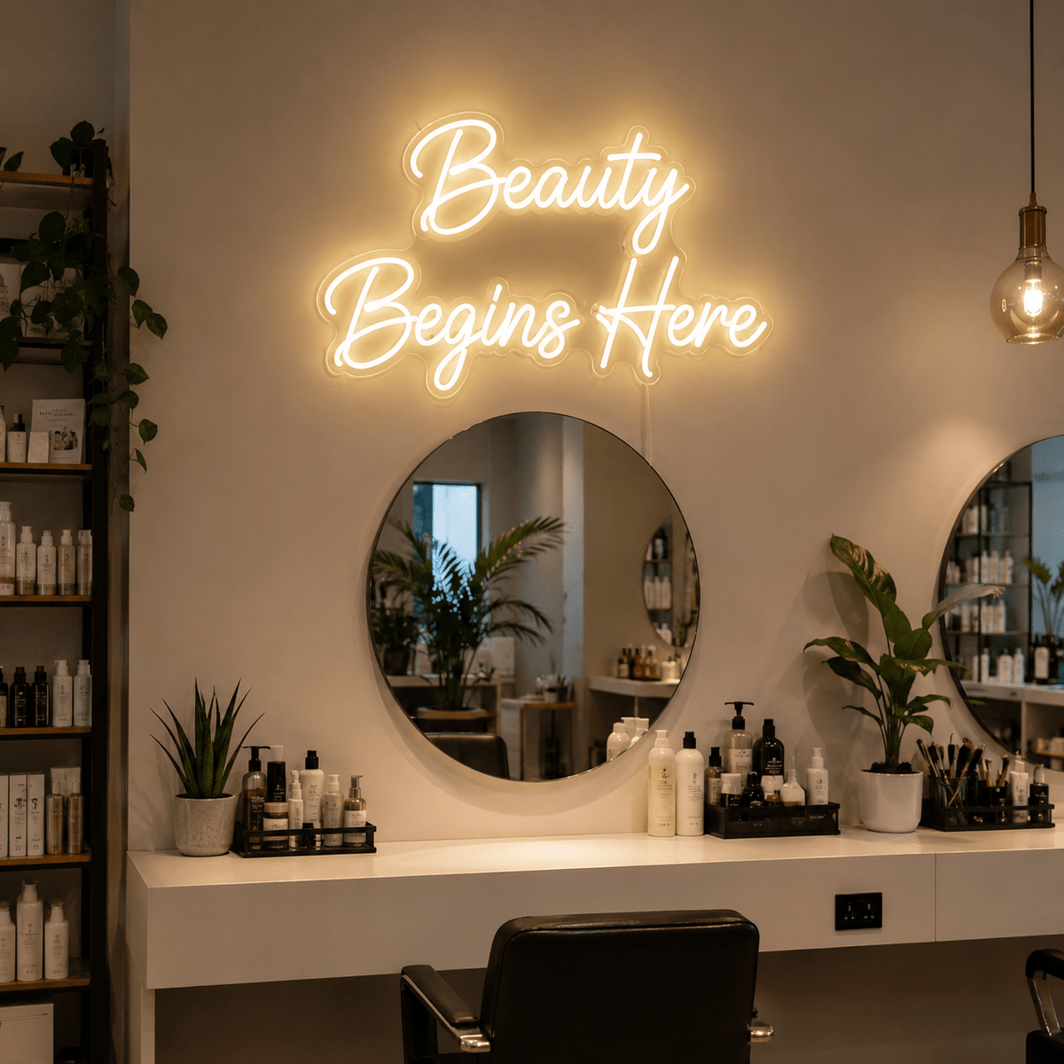 Beauty Begins Here LED Neon Sign - Shineneon