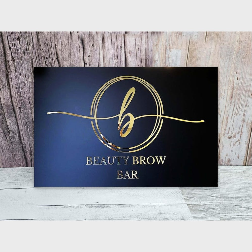 Beauty Brown Bar Acrylic Business Logo Sign
