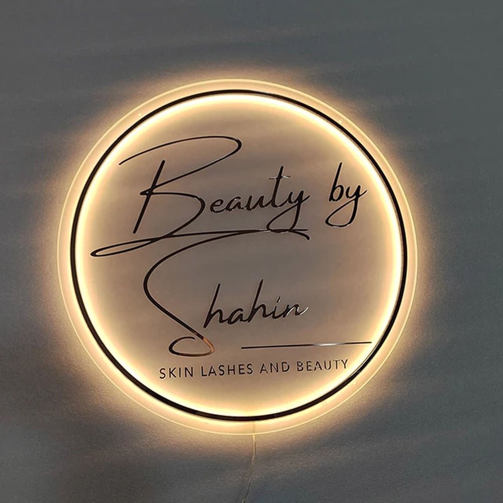 Beauty By Hahin Skin Beauty Acrylic Business Logo Sign - Shineneon
