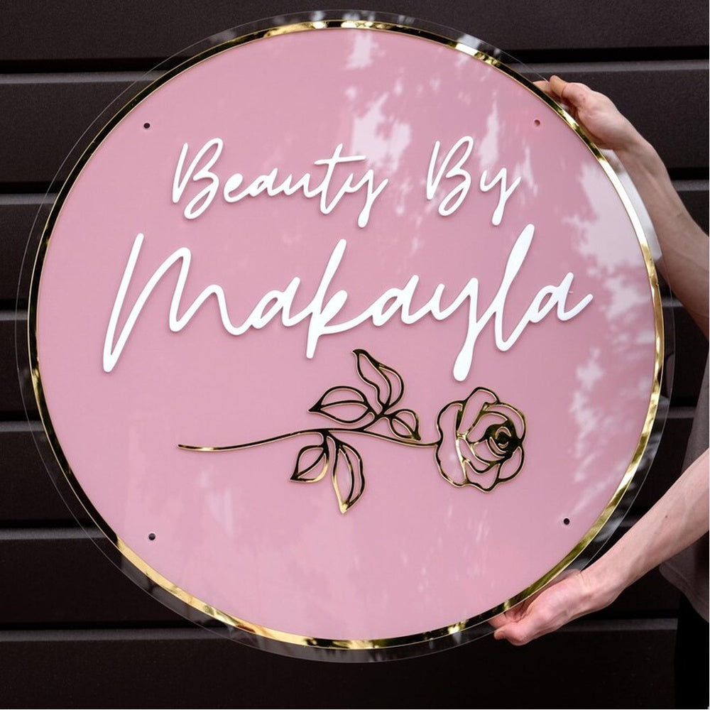 Beauty By Makayla Acrylic Business Logo Sign