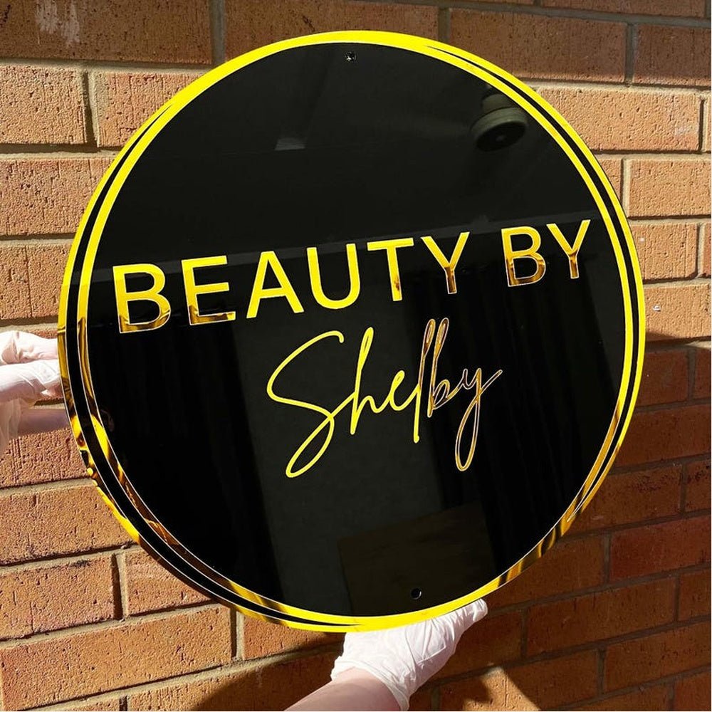 Beauty By Shelby Acrylic Business Logo Sign - Shineneon
