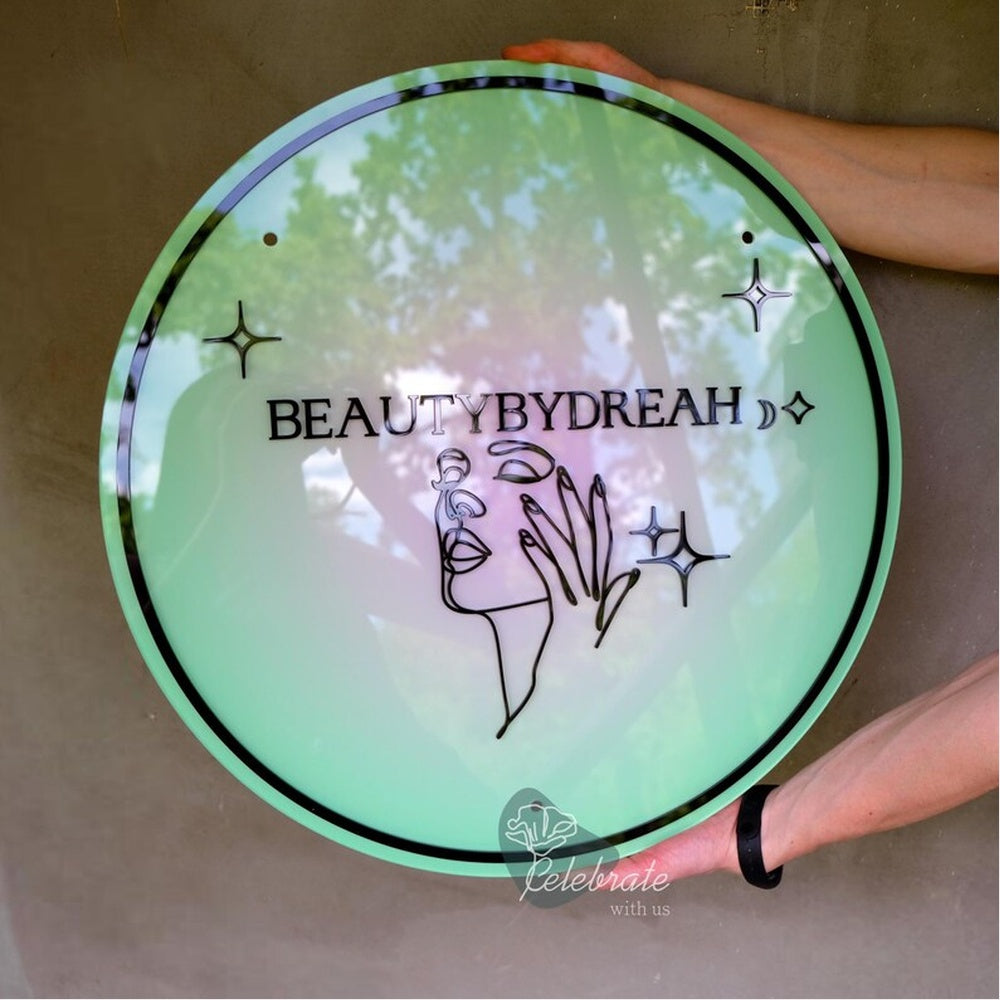 Beauty Bydreah Acrylic Business Logo Sign