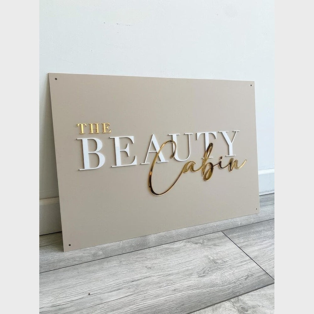 Beauty Cabin Acrylic Business Logo Sign