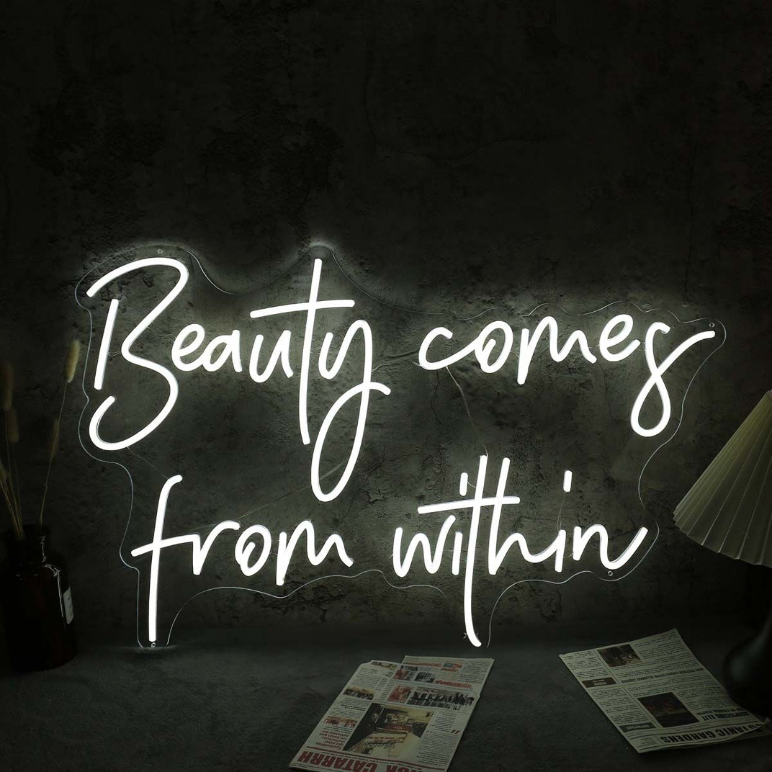 Beauty Come From Within White Led Neon Sign - Shineneon