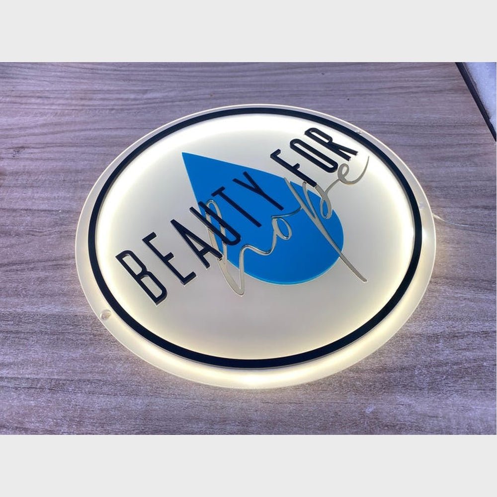 Beauty For Hope Acrylic Business Logo Sign - Shineneon