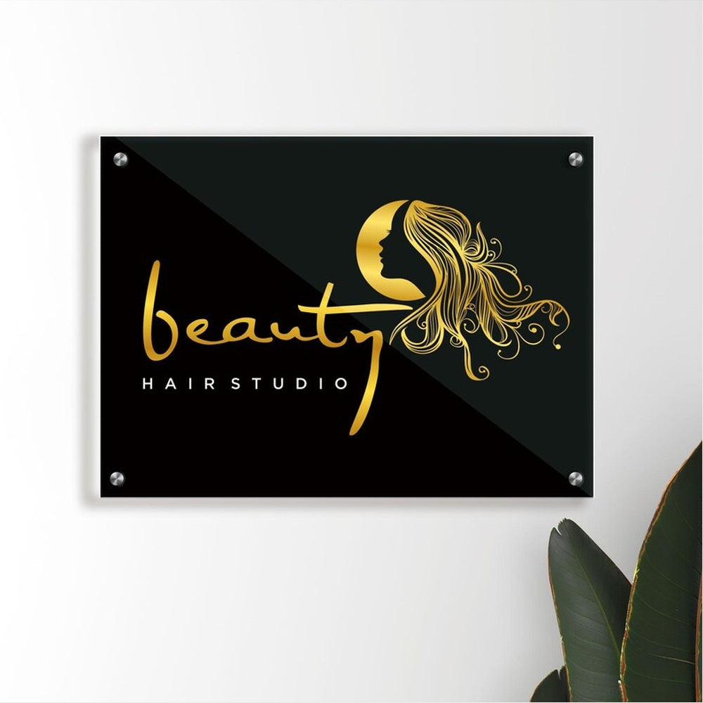 Beauty Hairstudio Acrylic Business Logo Sign