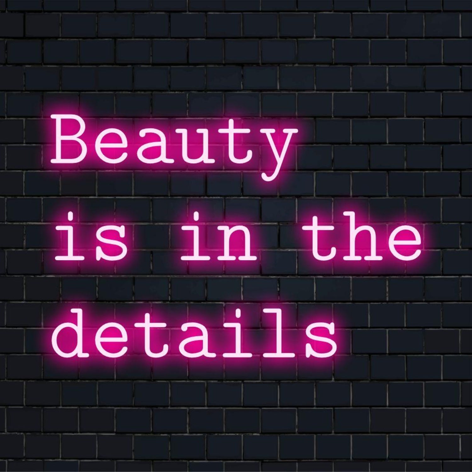 Beauty Is In The Details Pink Glow Led Neon Sign For Salon Boutique Wall Decor | Shineneon