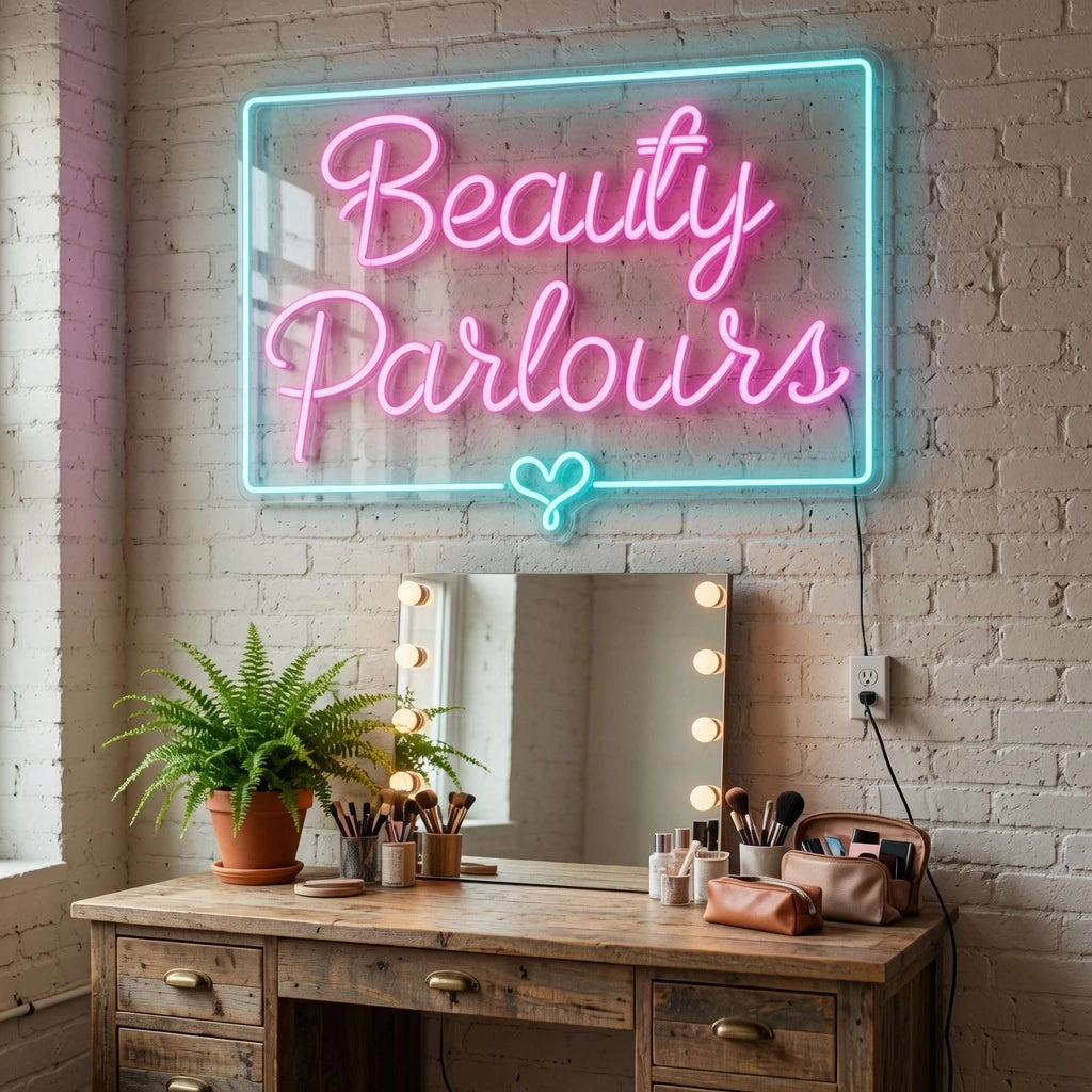 Beauty Parlours Wall Decor LED Neon Sign - 03 Real Lifestyle Scene