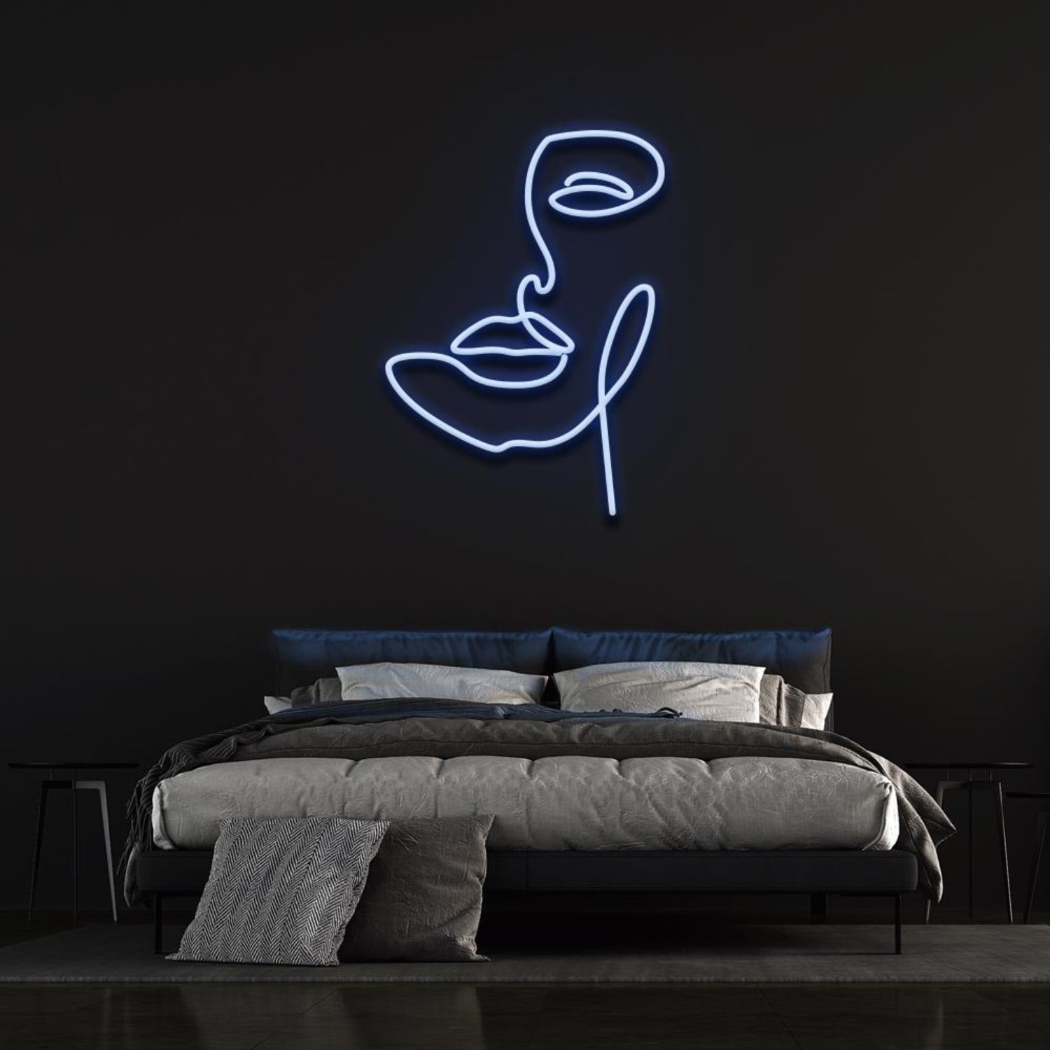 Beauty Purple Abstract Face Silhouette Led Neon Sign For Bedroom Wall Decor | Shineneon