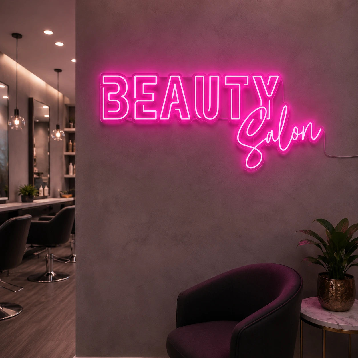 Beauty Salon LED Neon Sign Wall Neon Sign - 03 Real Lifestyle Scene