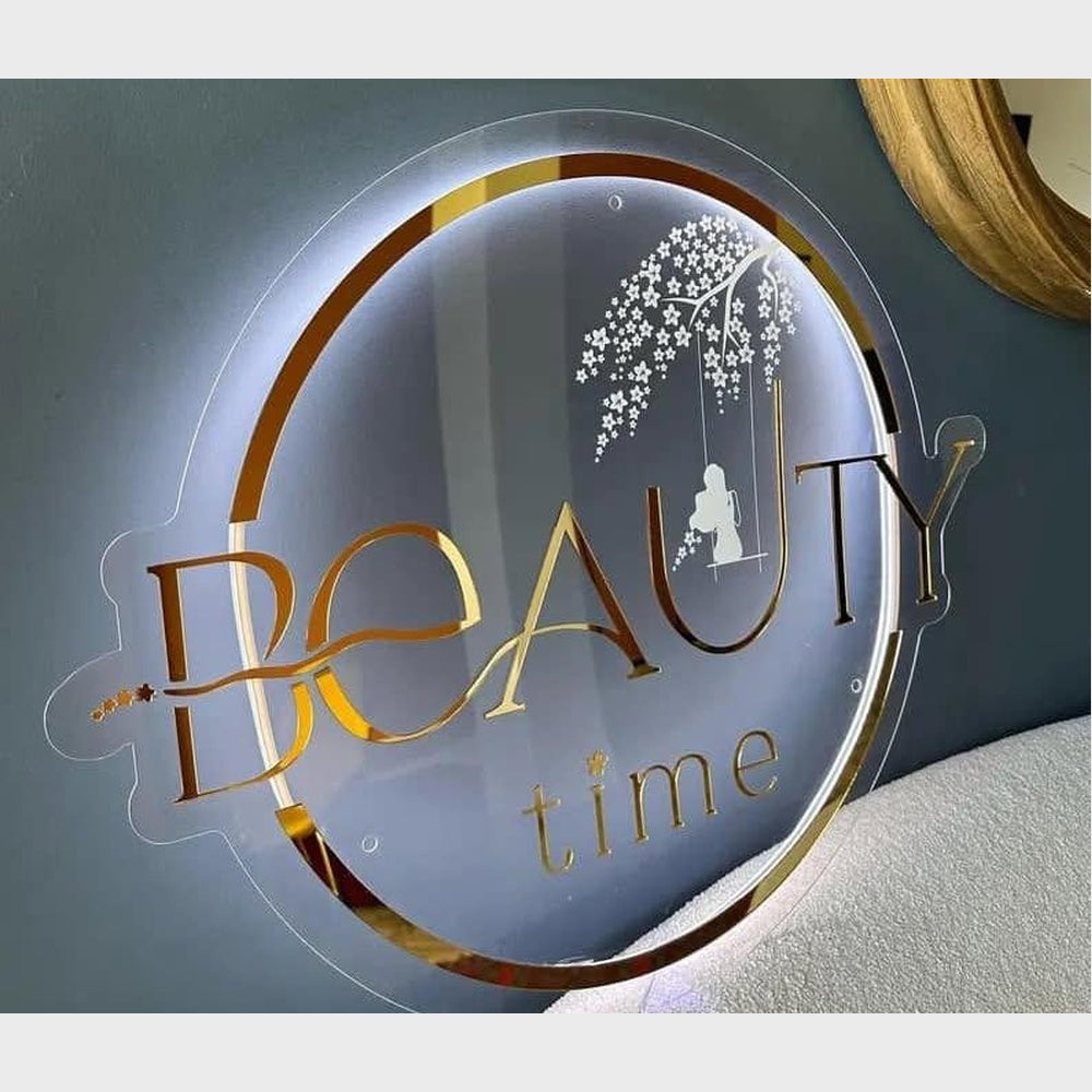 Beauty Time Acrylic Business Logo Sign