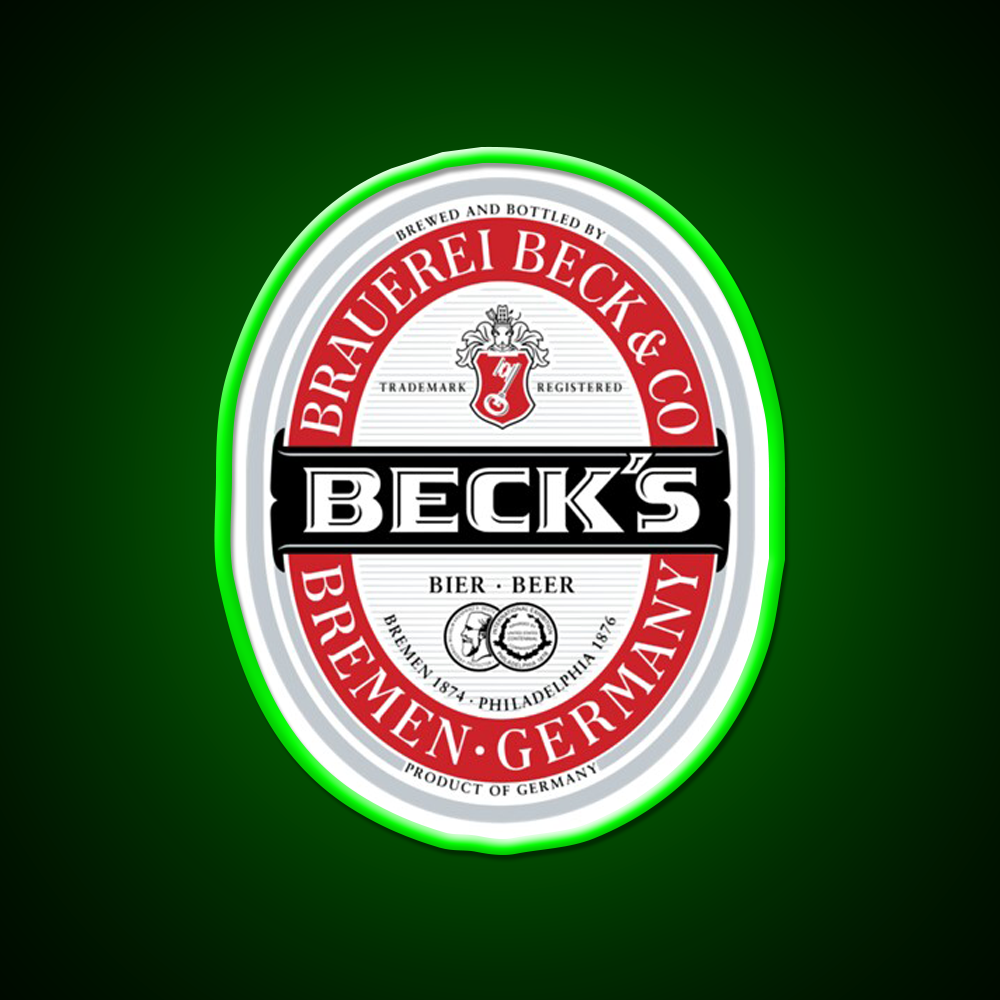Beck Beer Logo Local Beer Brewery Logo Beer Bar Decor Led Neon Sign Rgb Color - LED neon sign view 8