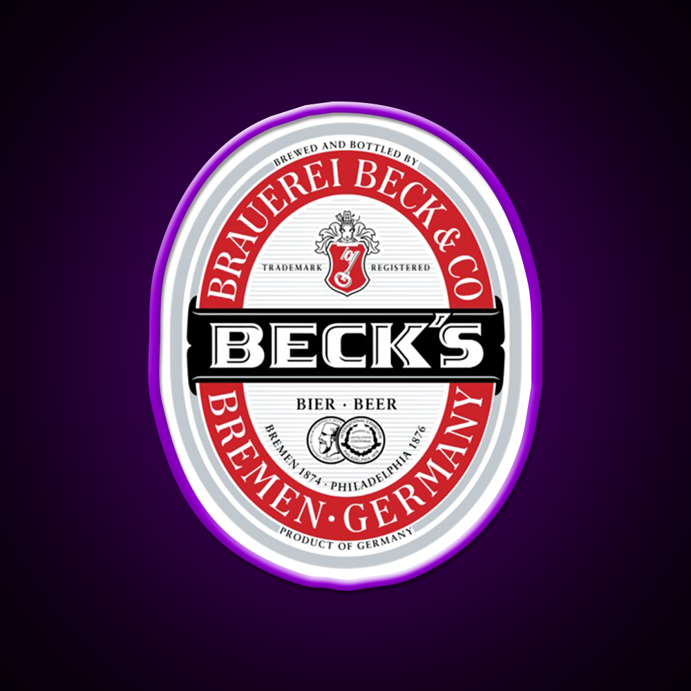 Beck Beer Logo Local Beer Brewery Logo Beer Bar Decor Led Neon Sign Rgb Color - LED neon sign view 9