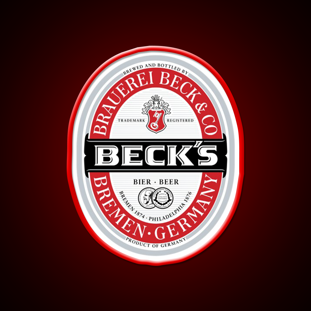 Beck Beer Logo Local Beer Brewery Logo Beer Bar Decor Led Neon Sign Rgb Color - LED neon sign view 10