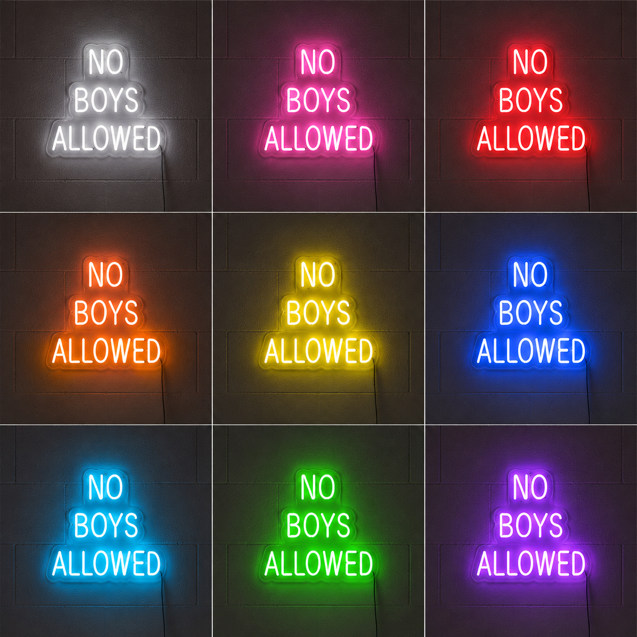 Bedroom Retro LED Neon Sign color grid
