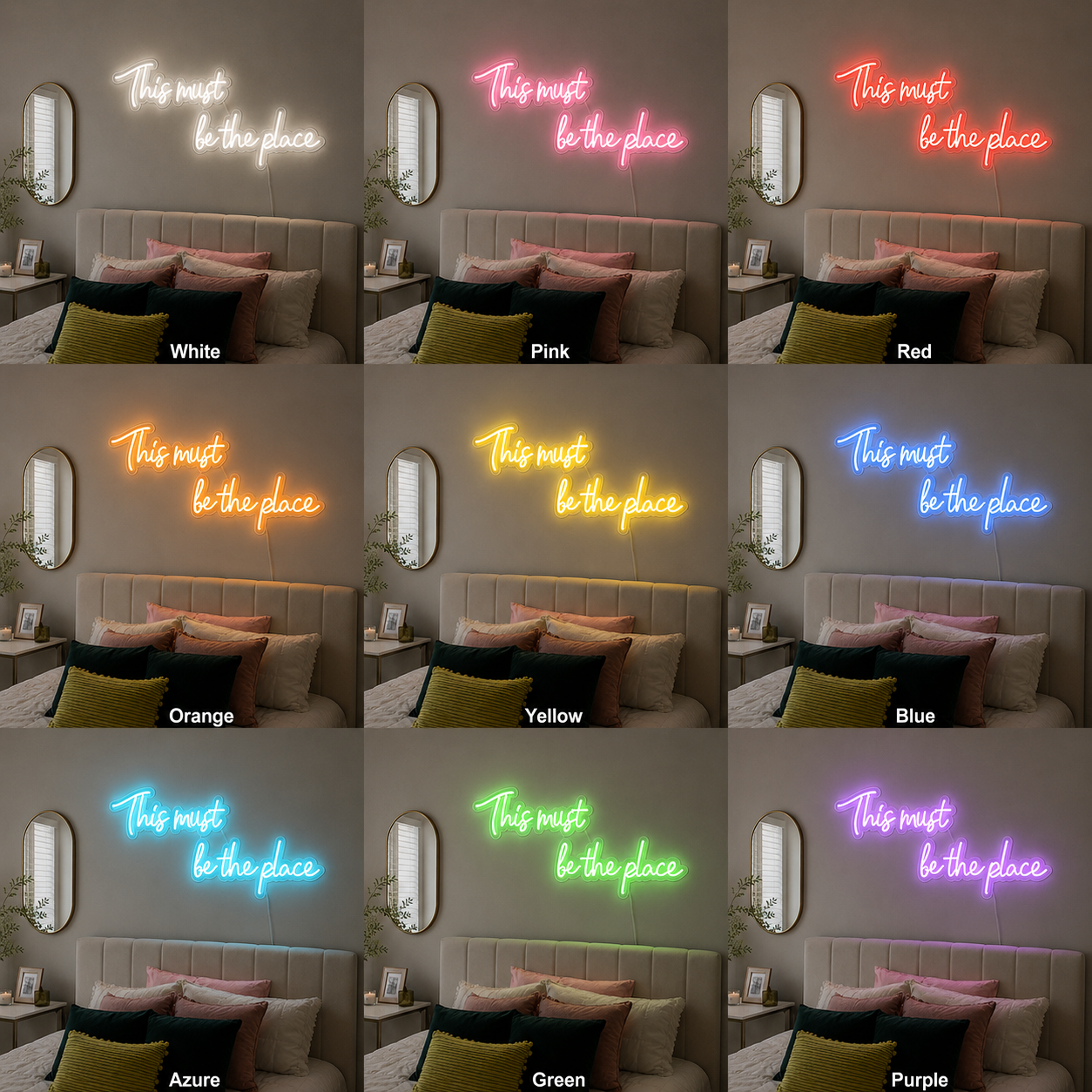 Bedroom Wall Art LED Neon Sign Home Decor color grid