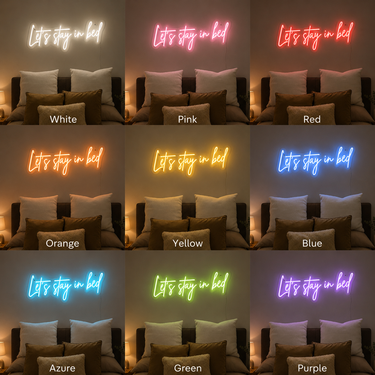 Bedroom Wide Wall Decor LED Neon Sign Home Art color grid