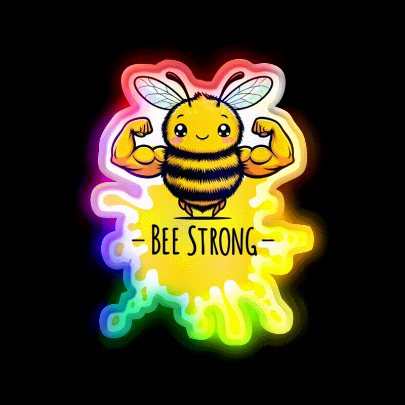 Bee Strong Buzz Gym Fitness Led Neon Sign Rgb Color
