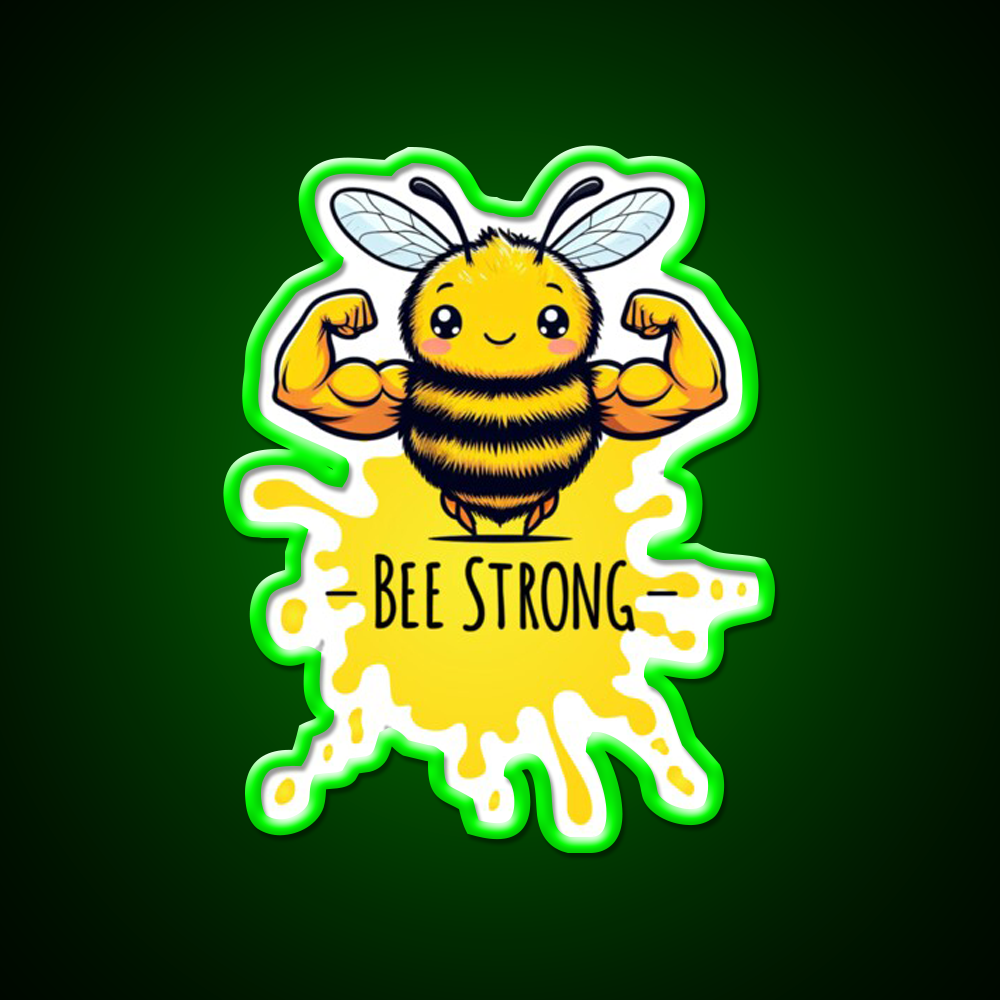 Bee Strong Buzz Gym Fitness Led Neon Sign Rgb Color