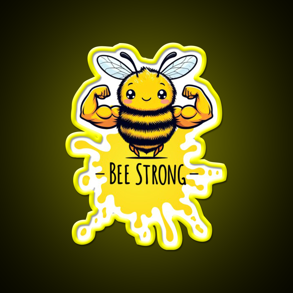 Bee Strong Buzz Gym Fitness Led Neon Sign Rgb Color