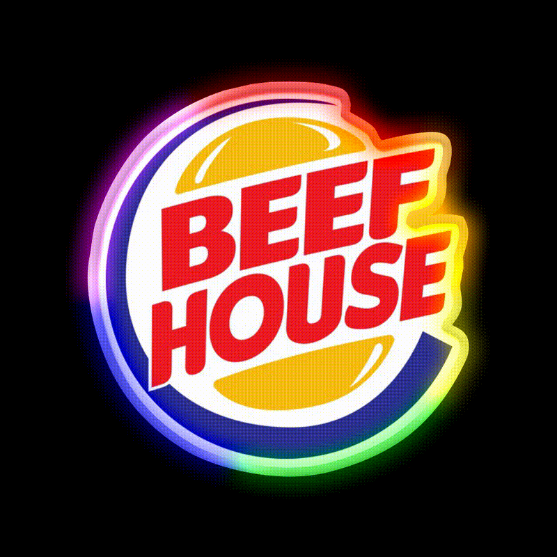 Beeeef Fast Food Led Neon Sign For Burger Place Rgb Color