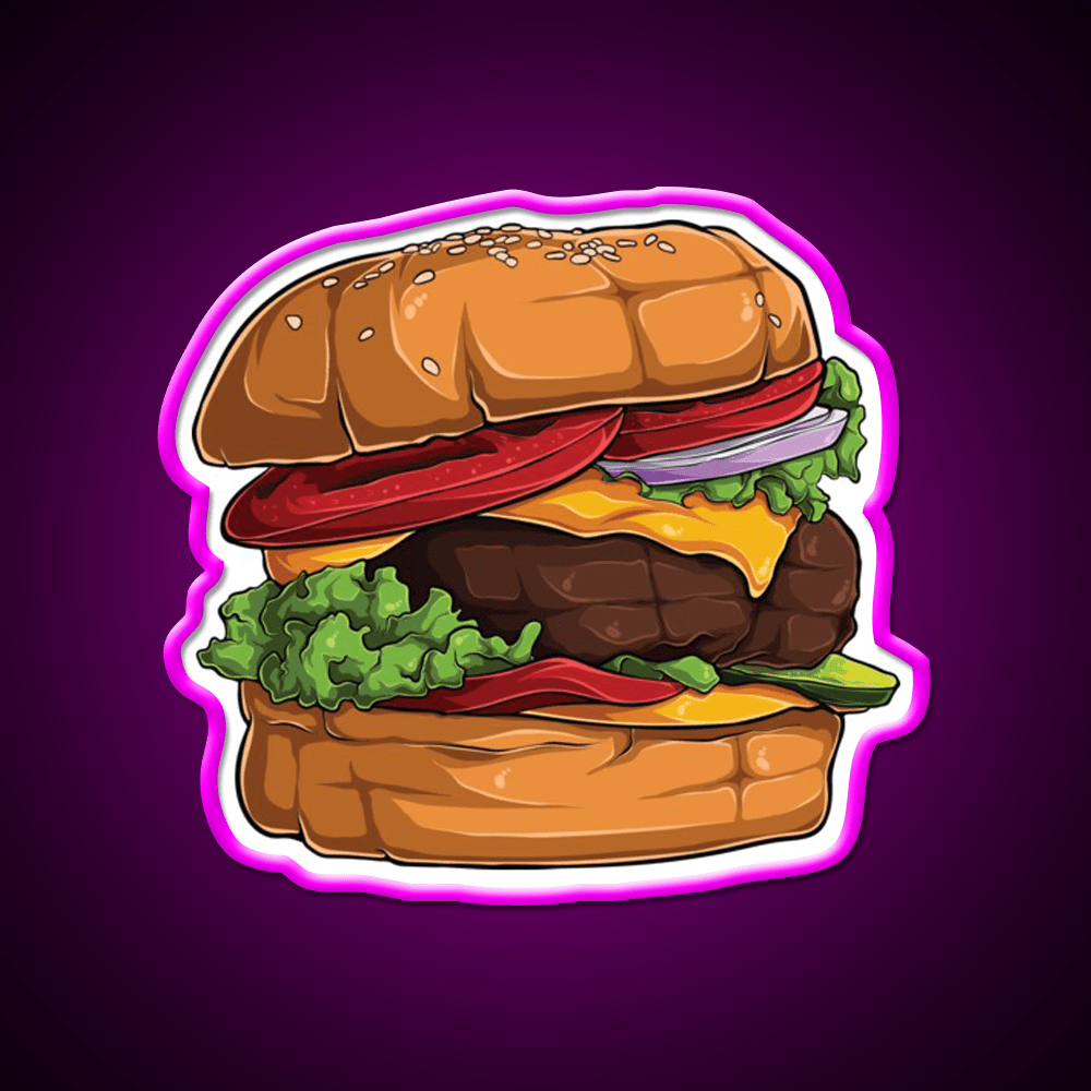 Beef Cheeseburger Snack Food Led Neon Sign Rgb Color - Shineneon